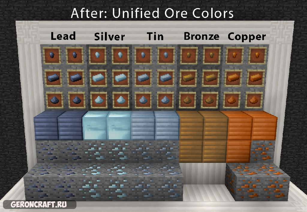 Unified Ore Colors Pack [1.8.9] [1.7.10] [1.6.4] / Cкачать текстур пак ...